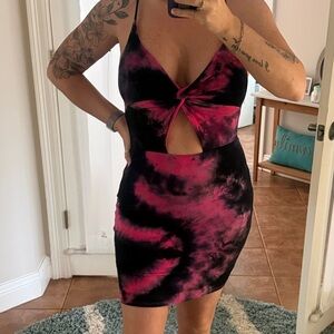 Fashion Nova Pink and Black Mini Dress